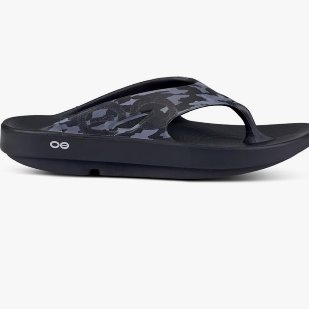 OOFOS OOriginal Sport Recovery Sandal - Women’s and Men’s, Black Camo, 11 W 9 M